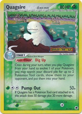 Quagsire (21/101) (Especie Delta) (Estampado) [EX: Dragon Frontiers] 