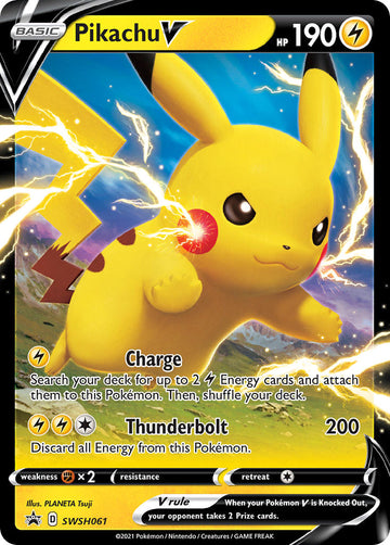 Pikachu V (SWSH061) (Tarjeta gigante) [Sword &amp; Shield: Black Star Promos] 