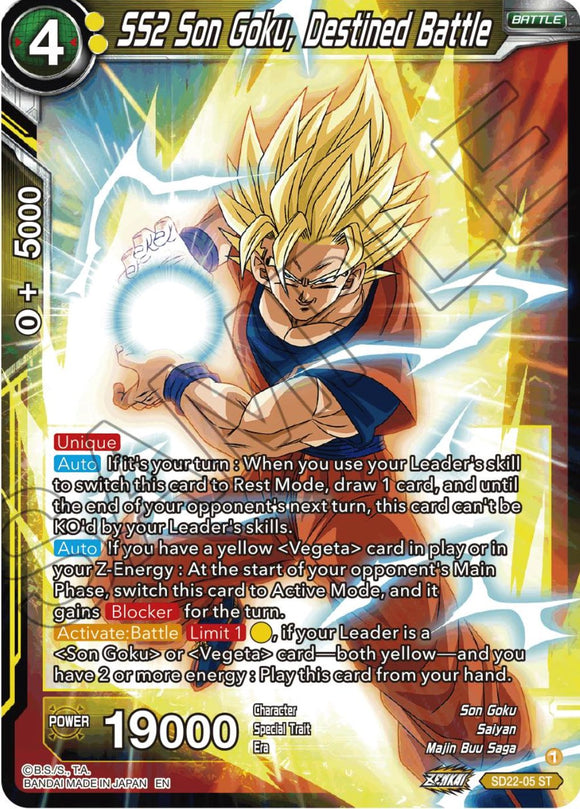 SS2 Son Goku, Destined Battle (Exclusivo del mazo inicial) (SD22-05) [Poder absorbido] 