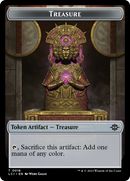 Treasure (0018) // Dinosaur (0009) Double-Sided Token [The Lost Caverns of Ixalan Tokens]-1