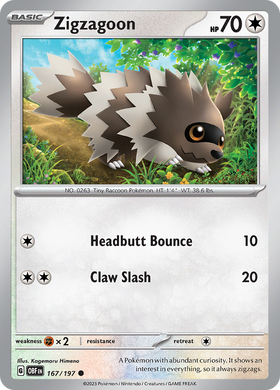 Zigzagoon (167/197) [Scarlet &amp; Violet: Llamas de obsidiana] 