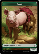 Boar // Manifest Double-Sided Token [Outlaws of Thunder Junction Commander Tokens]-1