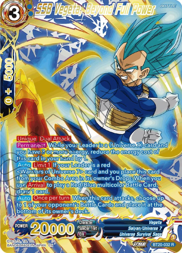 SSB Vegeta, más allá del máximo poder (sello dorado) (BT20-032) [Poder absorbido] 