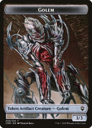 Golem // Ficha de roca de doble cara [Fichas de Commander Legends] -1