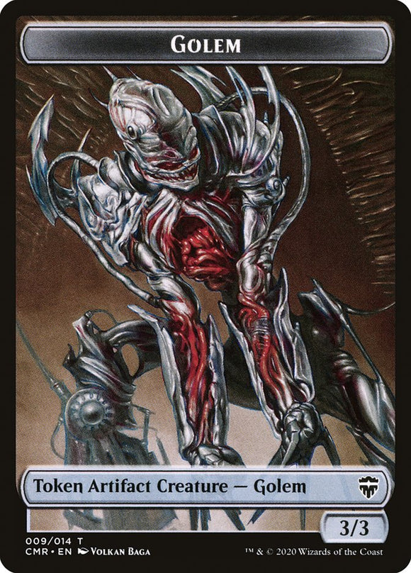 Golem // Ficha de roca de doble cara [Fichas de Commander Legends] 