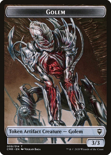 Dragon // Golem Double-Sided Token [Commander Legends Tokens] - 0