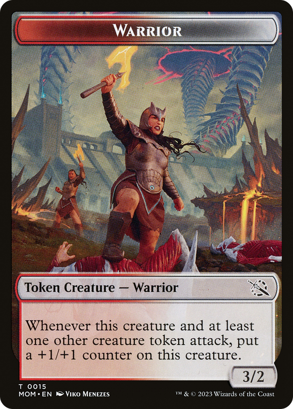Ficha de doble cara con emblema de guerrero // Wrenn y Realmbreaker [Fichas de Marcha de las Máquinas] 