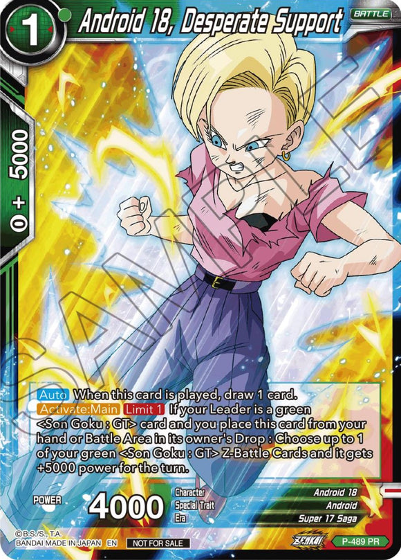Androide 18, Apoyo desesperado (Paquete de torneo de la serie Zenkai Vol. 3) (P-489) [Tarjetas de promoción de torneo] 