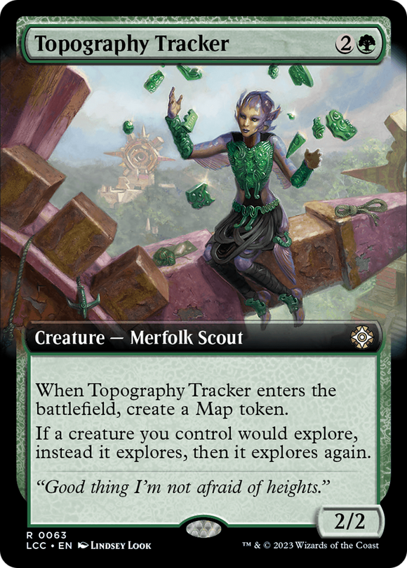 Rastreador de topografía (ilustración ampliada) [Las cavernas perdidas de Ixalan, comandante] 