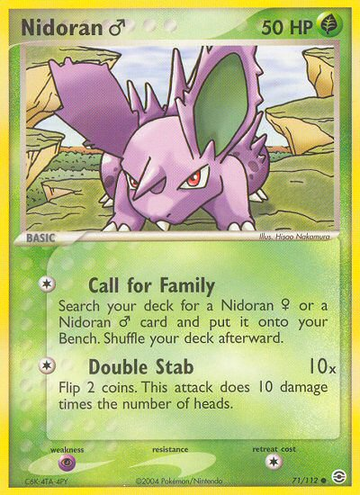 Nidoran (71/112) (Masculino) [EX: Rojo Fuego y Verde Hoja] 