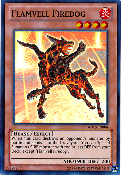 Perro de fuego Flamvell [AP01-EN004] Súper raro 