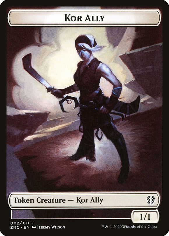 Ficha de dos caras de pájaro y aliado de Kor [Fichas de comandante de Zendikar Rising] 
