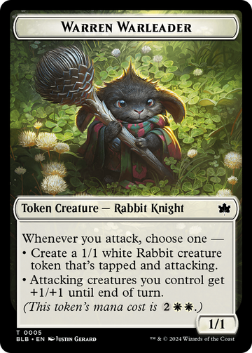 Bat // Warren Warleader Double-Sided Token [Bloomburrow Tokens] - 0