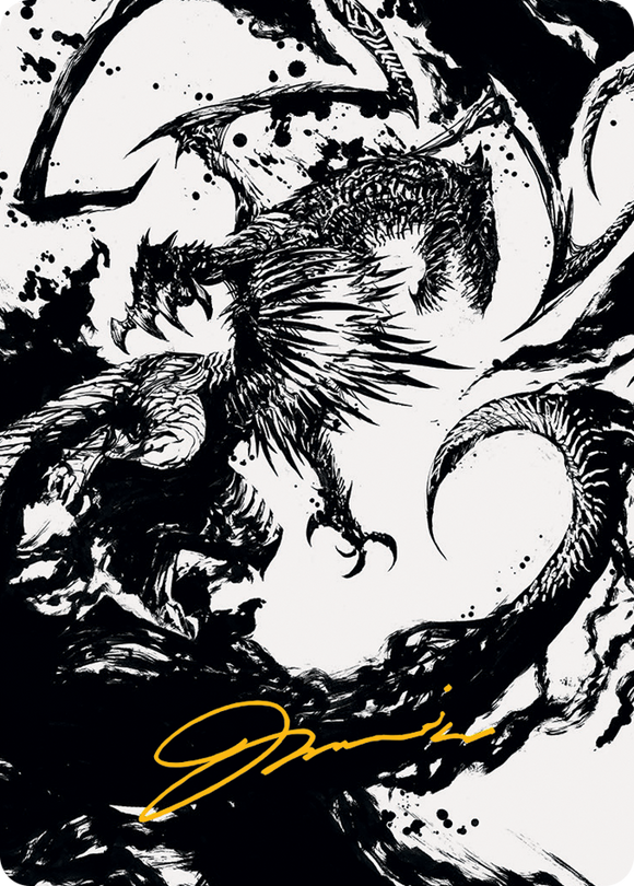 Tarjeta de arte de Skithiryx, el dragón de la plaga (firma estampada en oro) [Serie de arte Marcha de la máquina] 