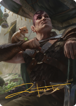 Tarjeta de arte de Minsc y Boo, héroes atemporales (38) (firma estampada en oro) [Serie de arte de Commander Legends: Battle for Baldur's Gate] 