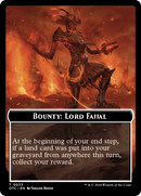 Recompensa: Lord Fajjal // Ficha de dos caras con reglas de recompensa [Fichas de comandante de Outlaws of Thunder Junction] -1