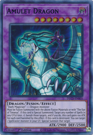 Amuleto Dragón (Azul) [DLCS-EN005] Ultra Raro 