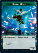 Spirit (002) // Human Monk Double-Sided Token [Kamigawa: Neon Dynasty Tokens]-2