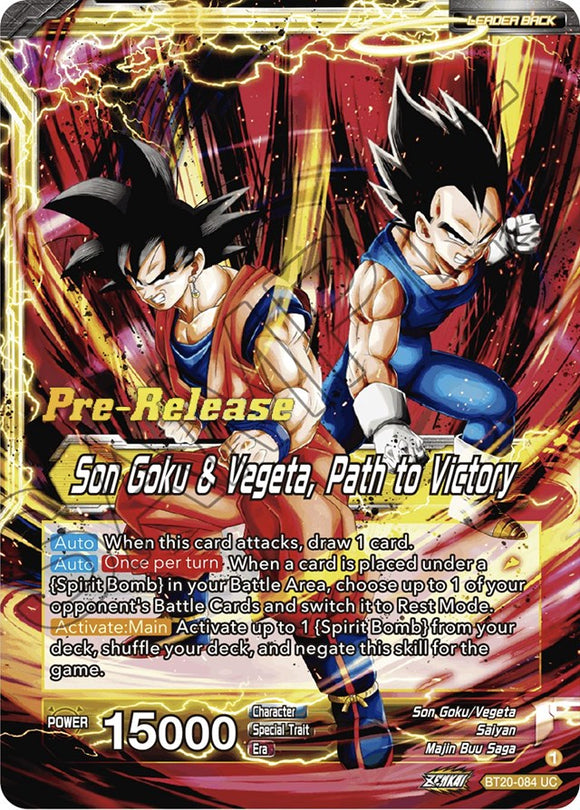 SS Vegito // Son Goku y Vegeta, camino a la victoria (BT20-084) [Promociones de prelanzamiento de Power Absorbed] 