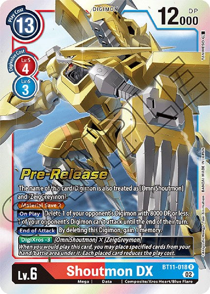 Shoutmon DX [BT11-018] [Promociones previas al lanzamiento de la fase dimensional] 
