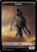Zombie // Ox Warrior Double-Sided Token [Outlaws of Thunder Junction Commander Tokens]-1