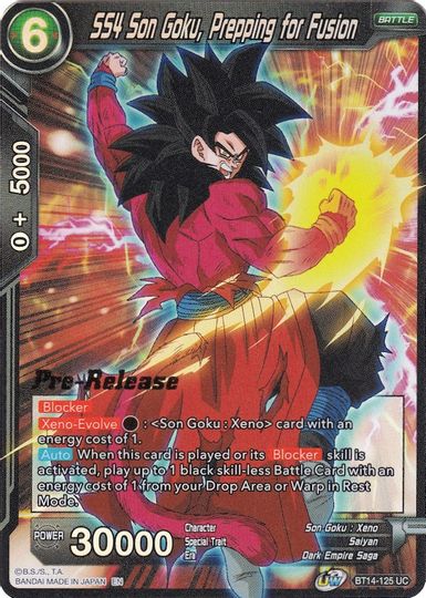 SS4 Son Goku, preparándose para la fusión (BT14-125) [Promociones de prelanzamiento de Cross Spirits] 