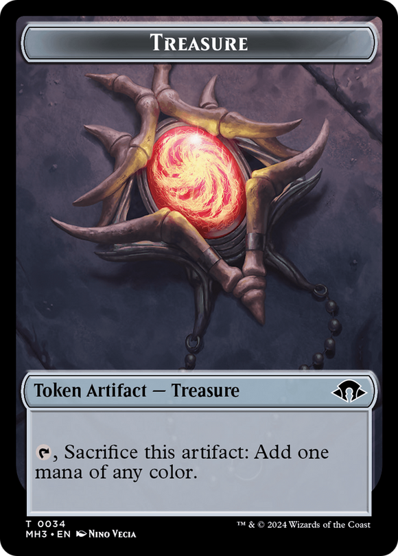 Ficha de doble cara de dragón // Tesoro [Fichas de comandante de Modern Horizons 3] 
