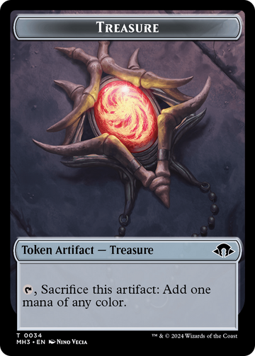 Dragon (Ripple Foil) // Treasure Double-Sided Token [Modern Horizons 3 Commander Tokens] - 0