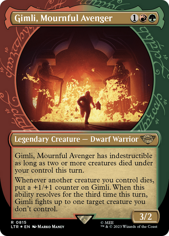 Gimli, vengador lúgubre (Showcase) (Surge Foil) [El Señor de los Anillos: Cuentos de la Tierra Media] 