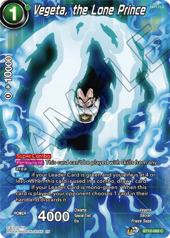 Vegeta, el Príncipe Solitario (BT10-068) [Selección de tema: Historia de Vegeta] 