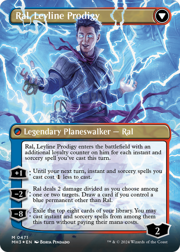 Ral, Monsoon Mage // Ral, Leyline Prodigy (Borderless) (Textured Foil) [Modern Horizons 3] - 0