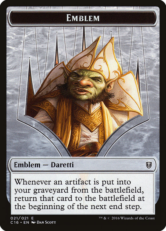 Daretti, emblema de Scrap Savant // Ficha de doble cara de Thopter [Fichas de Commander 2016] 
