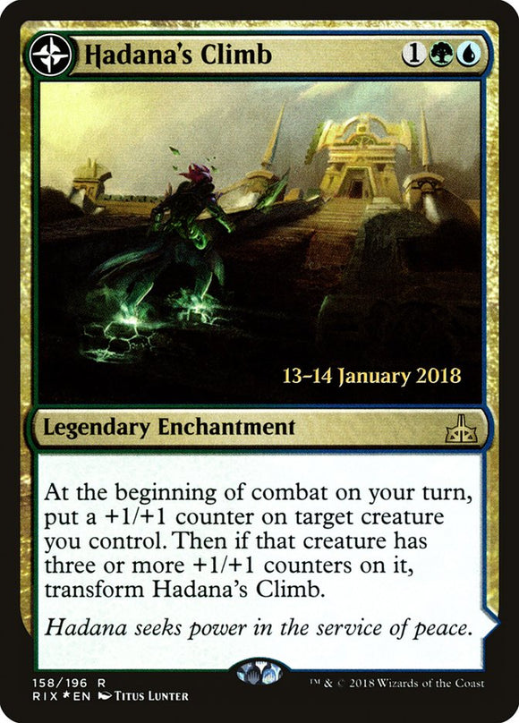 El ascenso de Hadana // Templo alado de Orazca [Promociones de prelanzamiento de Rivals of Ixalan] 