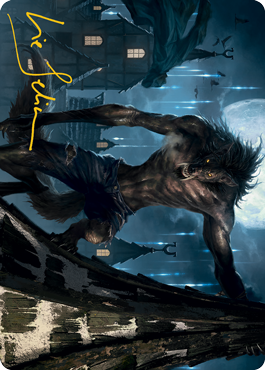 Tarjeta de arte de Depredador al acecho (firma estampada en dorado) [Serie de arte Innistrad: Midnight Hunt] 