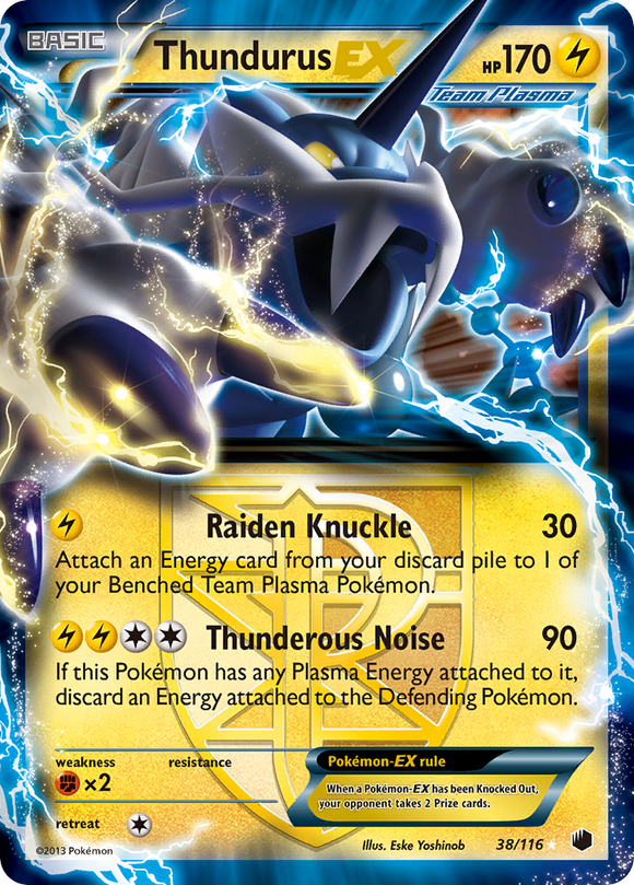 Thundurus EX (38/116) [Blanco y negro: congelación de plasma] 