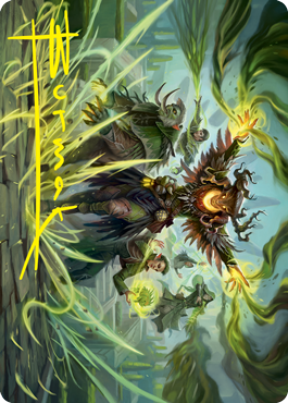 Tarjeta de arte de Comando Witherbloom (firma estampada en dorado) [Serie de arte de Strixhaven: Escuela de magos] 