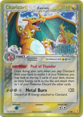 Charizard (4/100) (Especie Delta) (Estampado) [EX: Guardianes de Cristal] 