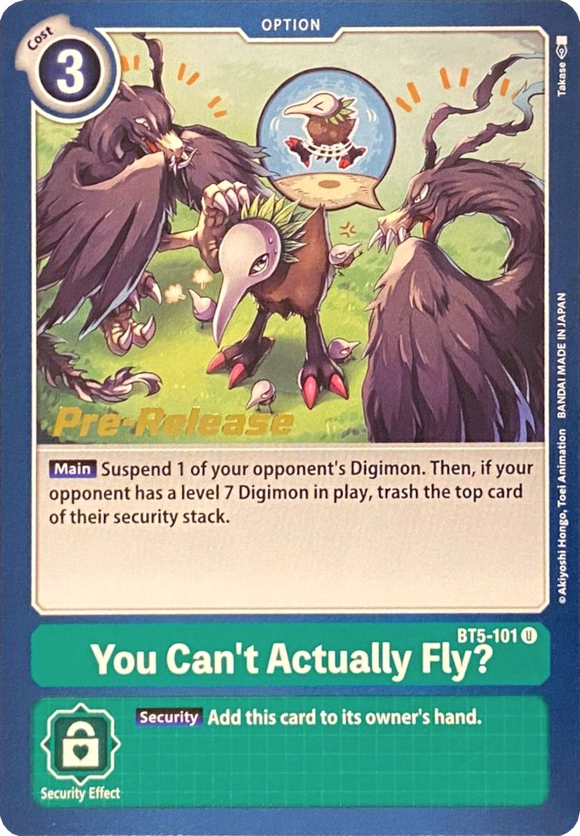 ¿En realidad no puedes volar? [BT5-101] [Promociones previas al lanzamiento de Battle of Omni] 