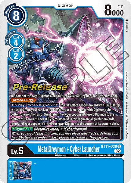 MetalGreymon + Cyber ​​Launcher [BT11-030] [Promociones previas al lanzamiento de la fase dimensional] 