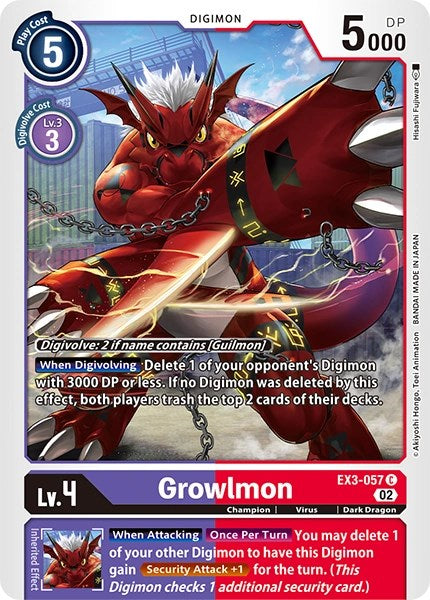 Growlmon [EX3-057] [Tarjetas del paquete de revisión] 