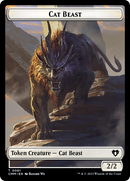 Cleric // Cat Beast Double-Sided Token [Commander Masters Tokens]-2