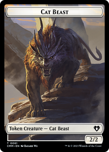 Cleric // Cat Beast Double-Sided Token [Commander Masters Tokens] - 0