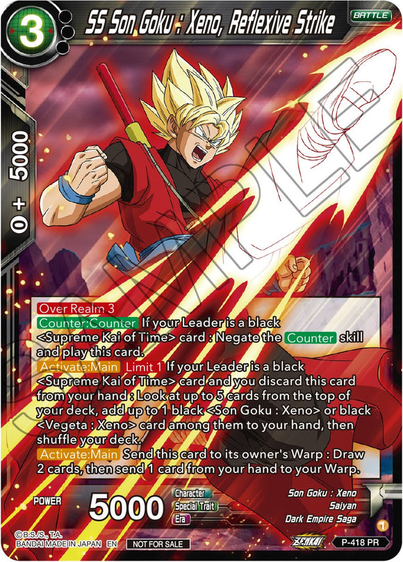 SS Son Goku: Xeno, Golpe Reflexivo (Paquete de torneo de la serie Zenkai Vol. 1) (P-418) [Tarjetas de promoción de torneo] 