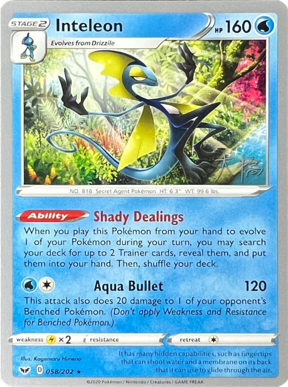 Inteleon (058/202) (Ice Rider Palkia - Rikuto Ohashi) [Campeonato Mundial 2022] 
