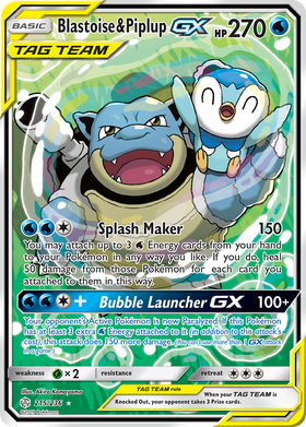 Blastoise y Piplup GX (215/236) [Sol y Luna: Eclipse Cósmico] 