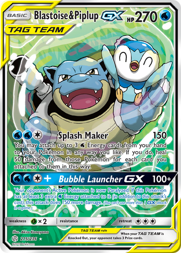 Blastoise y Piplup GX (215/236) [Sol y Luna: Eclipse Cósmico] 