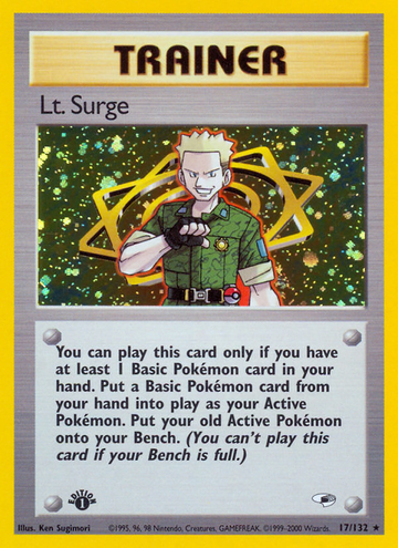 Teniente Surge (17/132) [Héroes del gimnasio, 1.ª edición] 