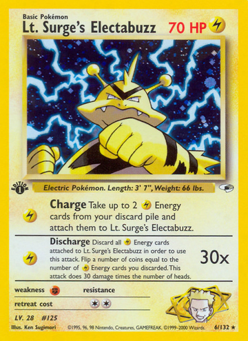 Electabuzz del teniente Surge (6/132) [Héroes del gimnasio, 1.ª edición] 
