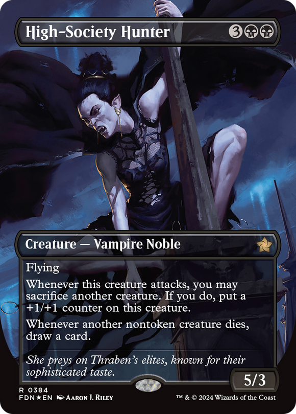High-Society Hunter (Borderless) (Mana Foil) [Foundations]