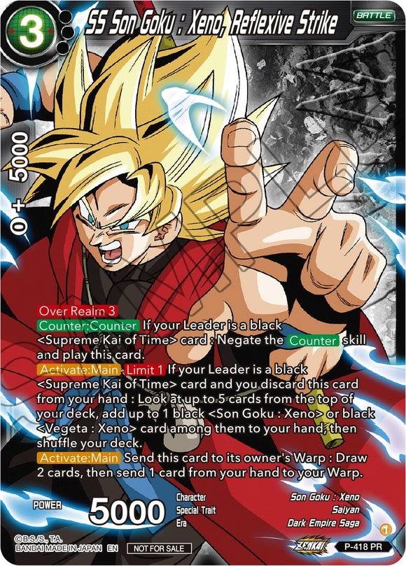 SS Son Goku: Xeno, Reflexive Strike (Ganador del paquete de torneo de la serie Zenkai vol. 1) (P-418) [Tarjetas de promoción de torneo] 
